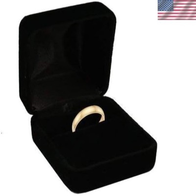 Modern Black Velvet Ring Presentation Box - Perfect for Birthdays & Weddings