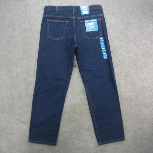 RW 5-Pocket Jeans Mens 38x32 Dark Wash Straight Leg Zip Fly Cotton Denim Classic - Picture 7 of 11