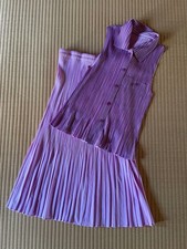 ISSEY MIYAKE PLEATS PLEASE Set up Purple Shirt Long Skirt Size 3  4