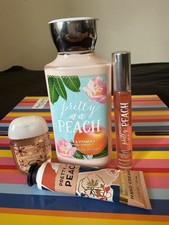 Bath  Body Works PRETTY AS A PEACH Perfume, Sanitizer, Lotion,  Hand Cream