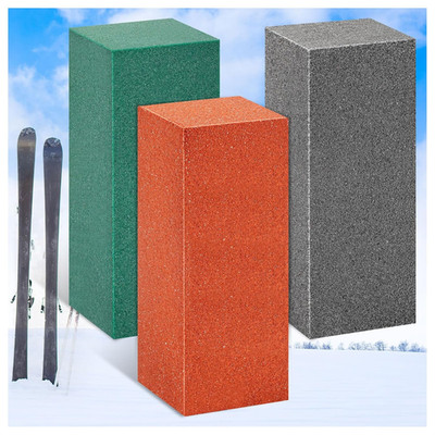 3Pcs Gummy Rubber Abrasive Stone for Ski, Grinding Snowboard Gummy Stones for Sn