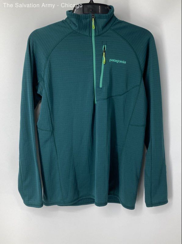 Patagonia Womens Green Long Sleeve 1/4 Zip Pullover Jacket Size Large