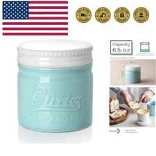 Butter Crock, French Butter Dish for Spreadable Soft Butter, Ceramic Butter K...