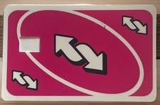 Skin cover carta di credito rovesciata rosa UNO adesivo chip divertente decalcomania