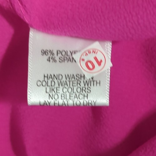 Neu Gibson Damen-Blusentop vorne zum Binden 3/4-Ärmel Gaze Hot Pink Small - Bild 6 von 8