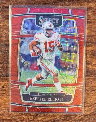 2022 Panini Select Draft Picks - Ezekiel Elliott #47 - Red Lazer Prizm Parallel
