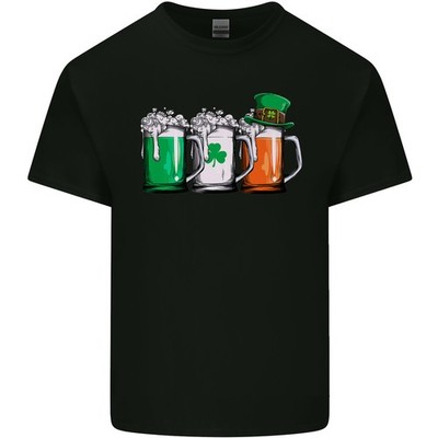 St Patricks Day Bier USA Irisch Lustig Herren Leichte Baumwolle T-Shirt