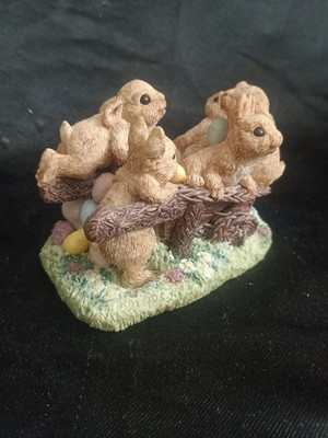 The Easter Family 'Wheelbarrow Full' Rabbits #SEC-001 United Design USA No Box