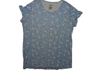 Secret Treasurers Women Size 2X-3X Blue Moon/stars Polyester/cotton nightshirt