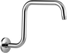 Shower Head Extension Arm 13 In, S Shaped High Rise Extender with Flange Shower