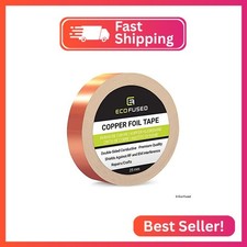 Eco-Fused Adhesive Copper Foil Tape - Double-Sided Conductive - 1 inch 25 mm x