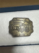 Vintage Brass America's Heroes Fire Department Boston Belt Buckle