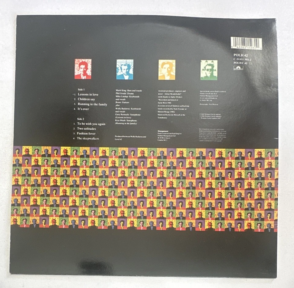 Level 42 ~ Running In The Family ~ Vinyl LP Record 80s VG+ / EX Condition Foto 3 de 4