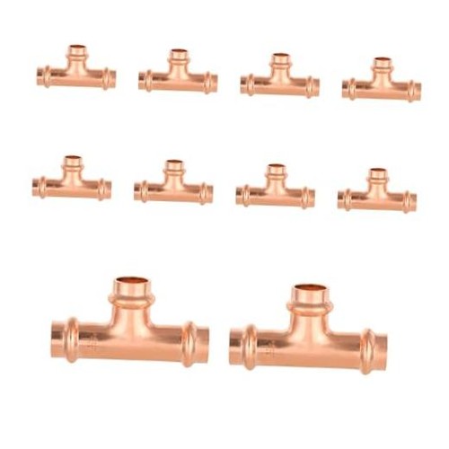 PCS 1/2 Inch P x P x Press Copper Tee Fitting 0.5 Inch 10