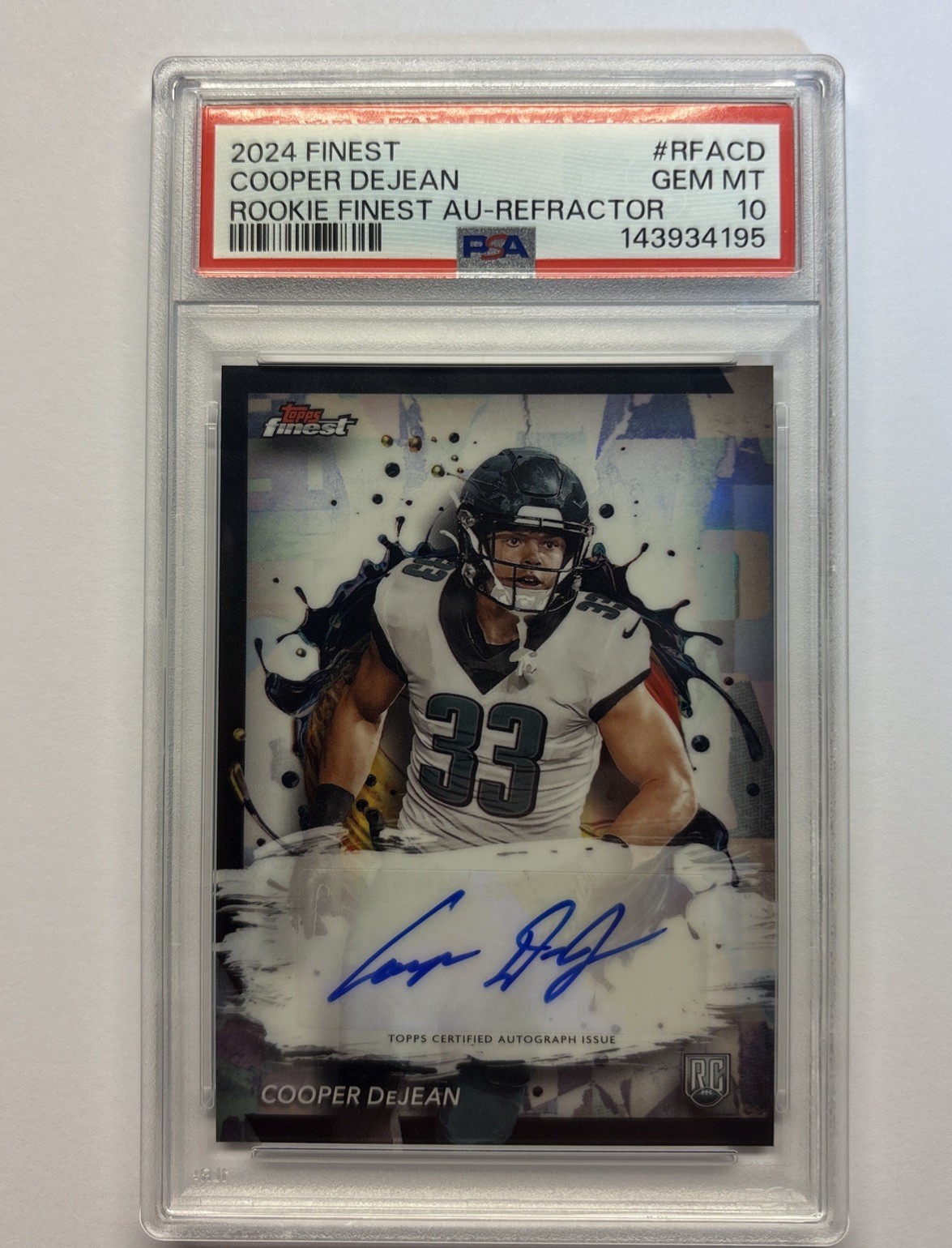 Cooper DeJean Topps Finest Rookie Finest Autographs #RFACD Refractor