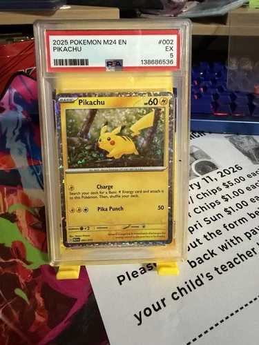 McDonald's 2025 Pokemon Pikachu Holo Card 002/015 Psa 5