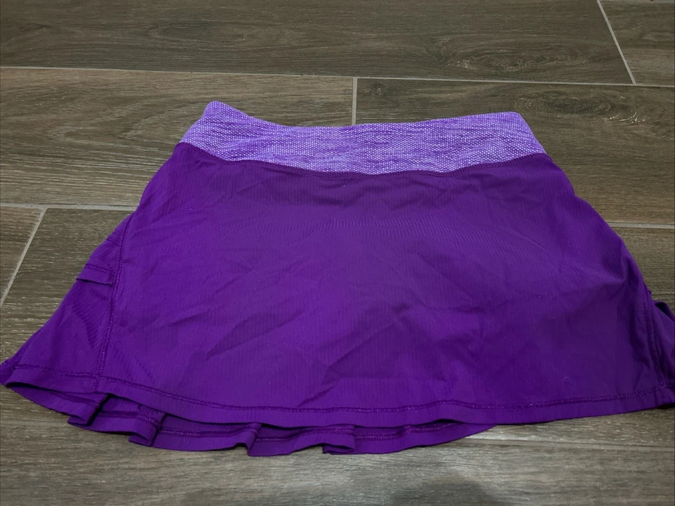 Ivivva by Lululemon Pace Púrpura Volantes Plisado Falda Pantalones Cortos Forrados Niñas 14 Foto 2 de 2