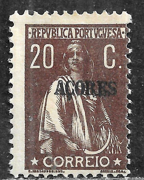 HICK GIRL-  MINT PORTUGAL-AZORES STAMP   SC#190  1913  CERES ISSUE    H398