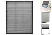 Insektenschutz-Plissee FüR Fenster Aluminium Anthrazit 80X100Cm Fliegengitter