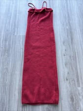 SHEIN Women's Knit Ribbed Bodycon Long Dress Red Size 6