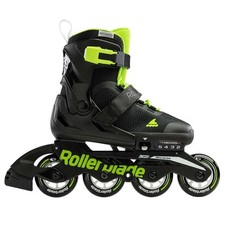 Rollerblade Microblade Junior Skates Size 11.0jr-1.0 adjustable Black/Green