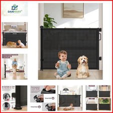 Retractable Baby Gates for Doorway, 58" Wide Mesh Dog Gate for Stair 34" Ta...
