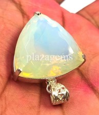 Natural White Opal EGL 95 CT Trillion Shape 925 Sterling Silver Pendent 6FGQ