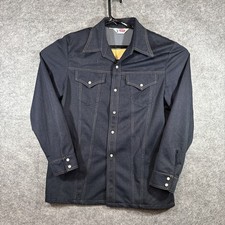 Levi's Branding Iron Orange Tab Pearl Snap Shirt Jacket Mens L Long LL Vintage