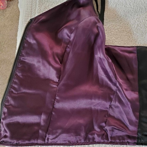 Vintage Harley Davidson Women’s Purple Leather Rising Star Crop Top Halter Small - Picture 16 of 18