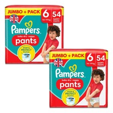 Image of Pampers Baby-Dry Nappy Pants Size 6, 108 Nappies, 14-19kg, Monthly Pack