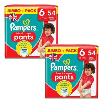 Pampers Baby-Dry Windelhosen Größe 6, 108 Windeln, 14-19 kg, Monatspackung