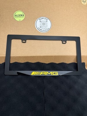 Mercedes AMG Black-Yellow Style 3D Performance License Plate Frame-Fits Models