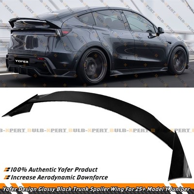 For 2025-2026 Tesla Model Y Juniper Gloss Black Rear Trunk Spoiler Wing By Yofer