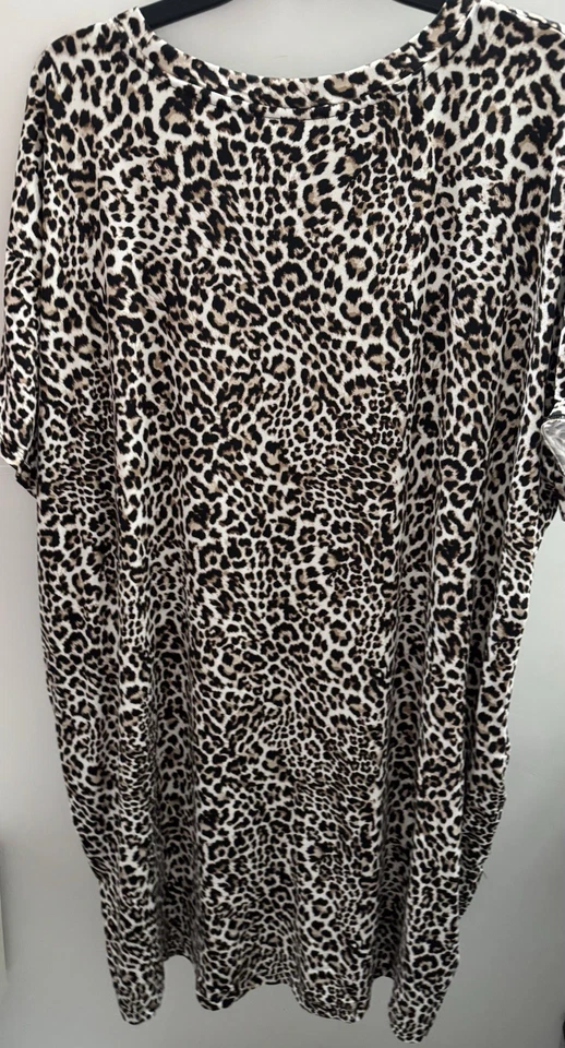 Camisa para dormir Joyspun 2X-3X para mujer Dreamy Soft Collection estampado de leopardo nueva con etiquetas Foto 4 de 4