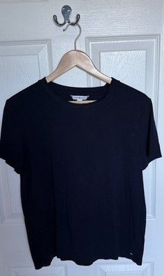 2 Tommy Hilfiger Viscose T-Shirts Women's Medium Navy & White