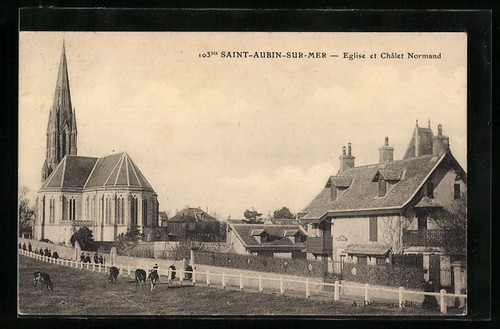 Ancienne Carte Postale CPA 14 Saint-Aubin-sur-Mer : Avenue De La Mer, Années 1900
