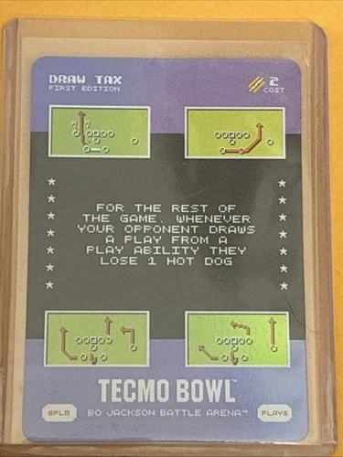 2026 Bo Jackson Battle Arena Tecmo Bowl “Draw Tax” BPL9 SP Play Card FOIL