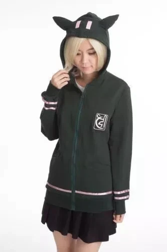 全新 动漫 Dangan Ronpa Chiaki Nanami Cosplay 猫 连帽运动衫夹克外套 — 第 2/3 张图片