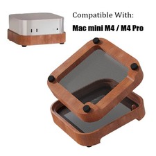 Wood Desktop Stand Holder For Mac mini M4 / M4 Pro Cooling Desktop Bracket Mount