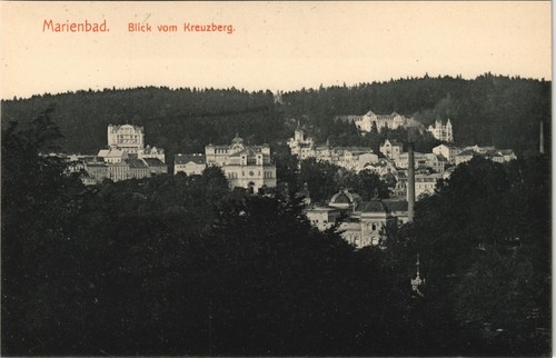 Postcard Marienbad Mariánské Lázně Blick vom Kreuzberg 1913 - Bild 2 von 3
