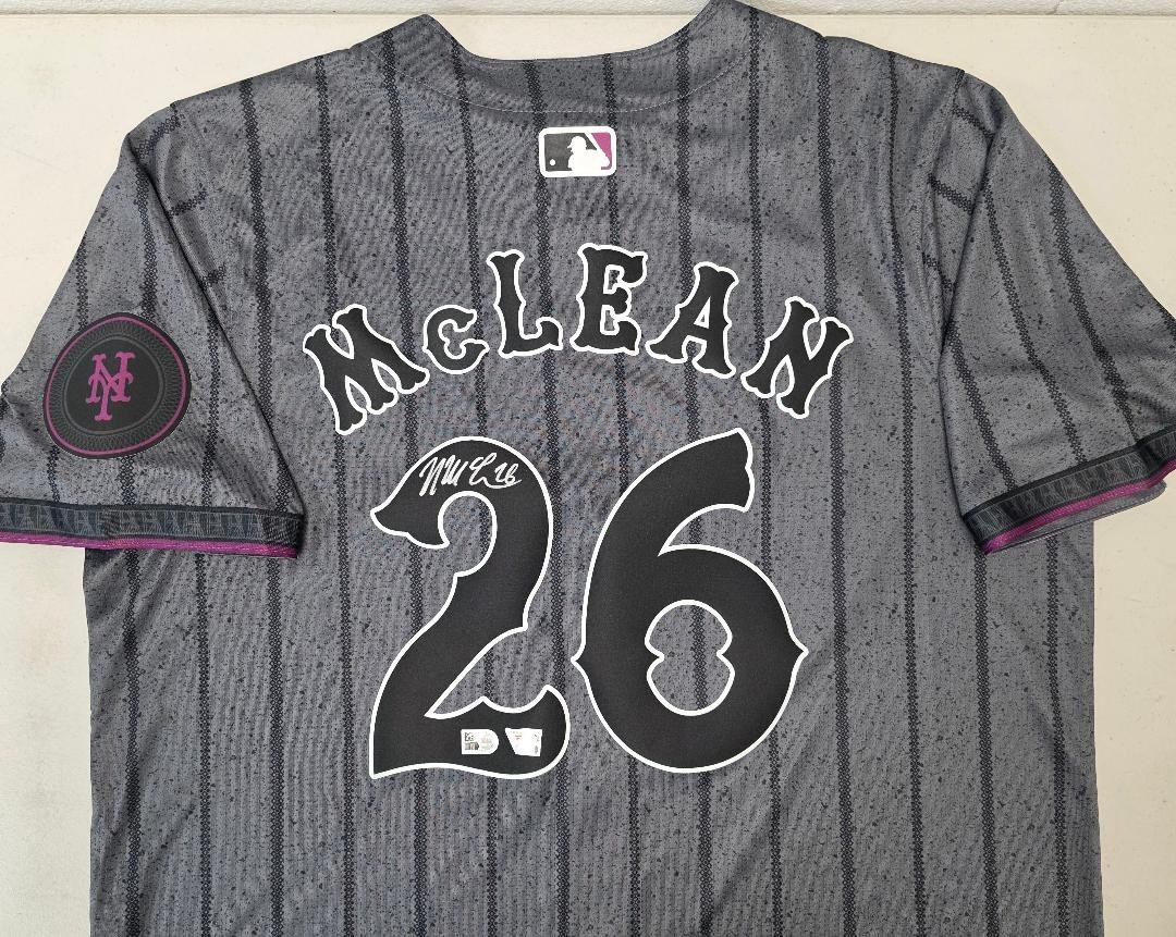 Mets NOLAN McLEAN Auto Autograph Signed CITY CONNECT Baseball