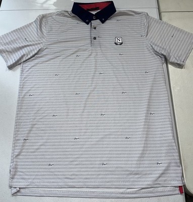 Greyson Mens L Wind and Water Symbol Print Performance Polo Shirt