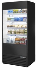 True TOAM-36-HC NSL01 36" Black Vinyl Vertical Air Curtain Merchandiser