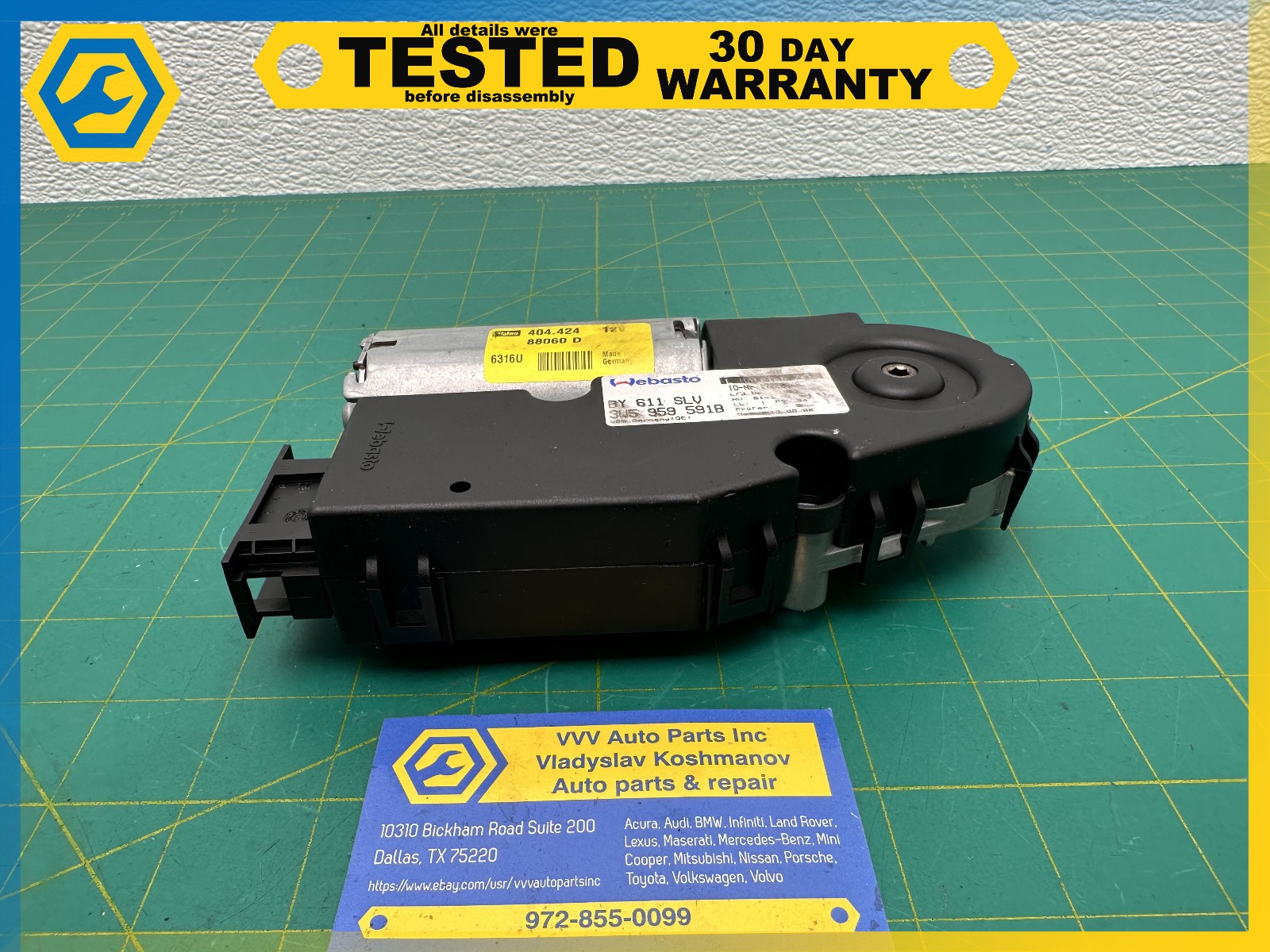 06-13 BENTLEY Flying Spur SUN ROOF SUNROOF MOTOR ACTUATOR OEM
