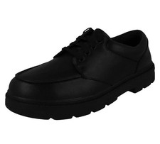 Image of Boys Clarks 'Lorcam Edge Y' Black Leather Lace Up School Shoes UK 6 F/EU 39