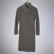 Lauren Ralph Lauren Grey Wool Alpaca Blend Cowl Neck Midi Sweater Dress Small