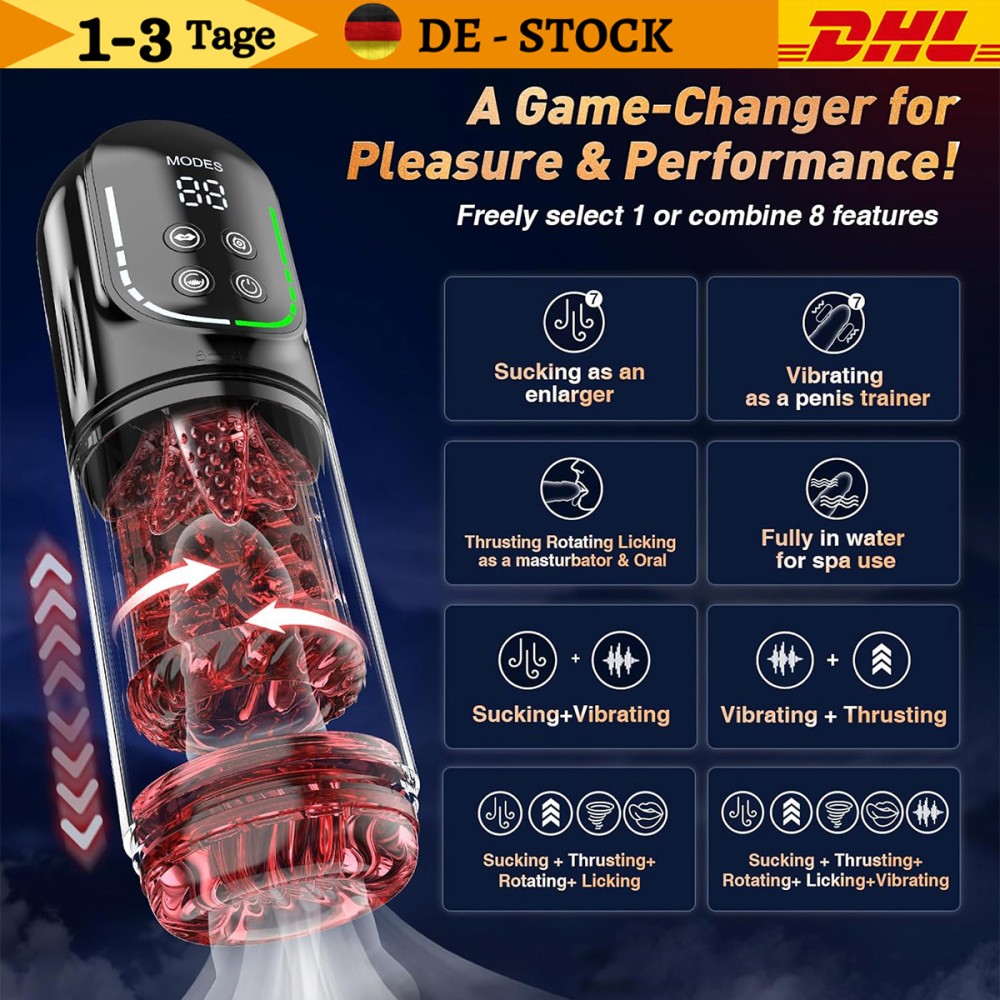 Handfrei Cup Blowjob Elektrischer Masturbator Cup Sex Spielzeug für die Männer