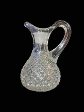 Vtg American Brilliant Cut Heavy Crystal  3.4” X 4” Cruet MINT