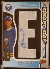 Owen Power 2022-23 SP Game Used Draft Day Marks Letter 