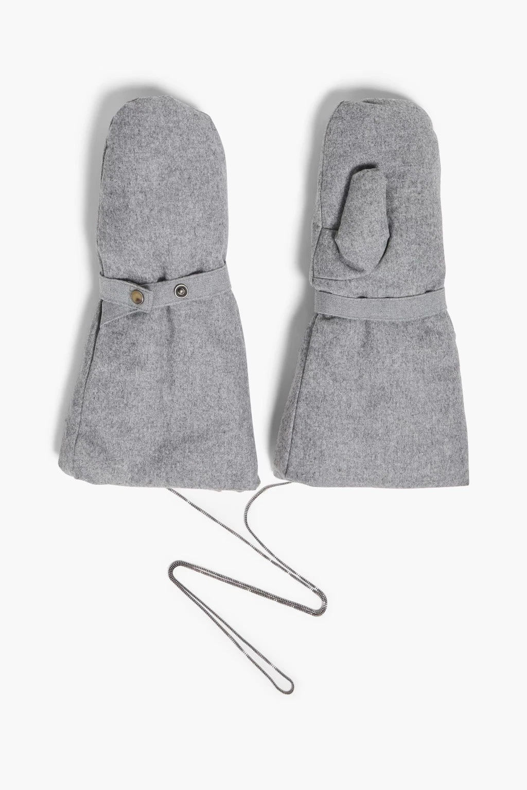 Auth NWT BRUNELLO CUCINELLI WOOL/CASHMERE Monili Chain MITTEN Size M Gloves Gray